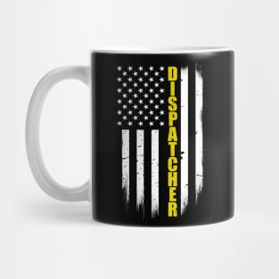 Dispatcher Thin Gold Line American Flag Mug